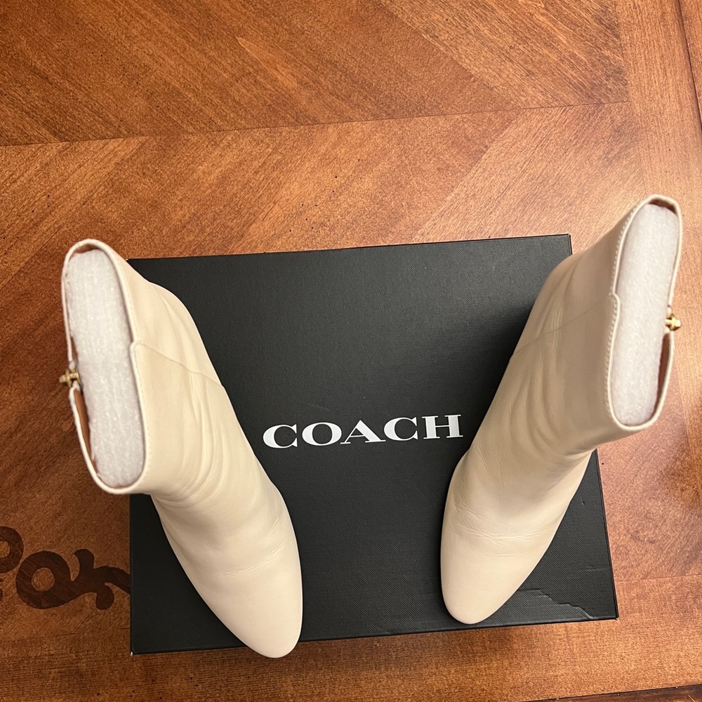 Coach Women's Ivory Heeled Boots